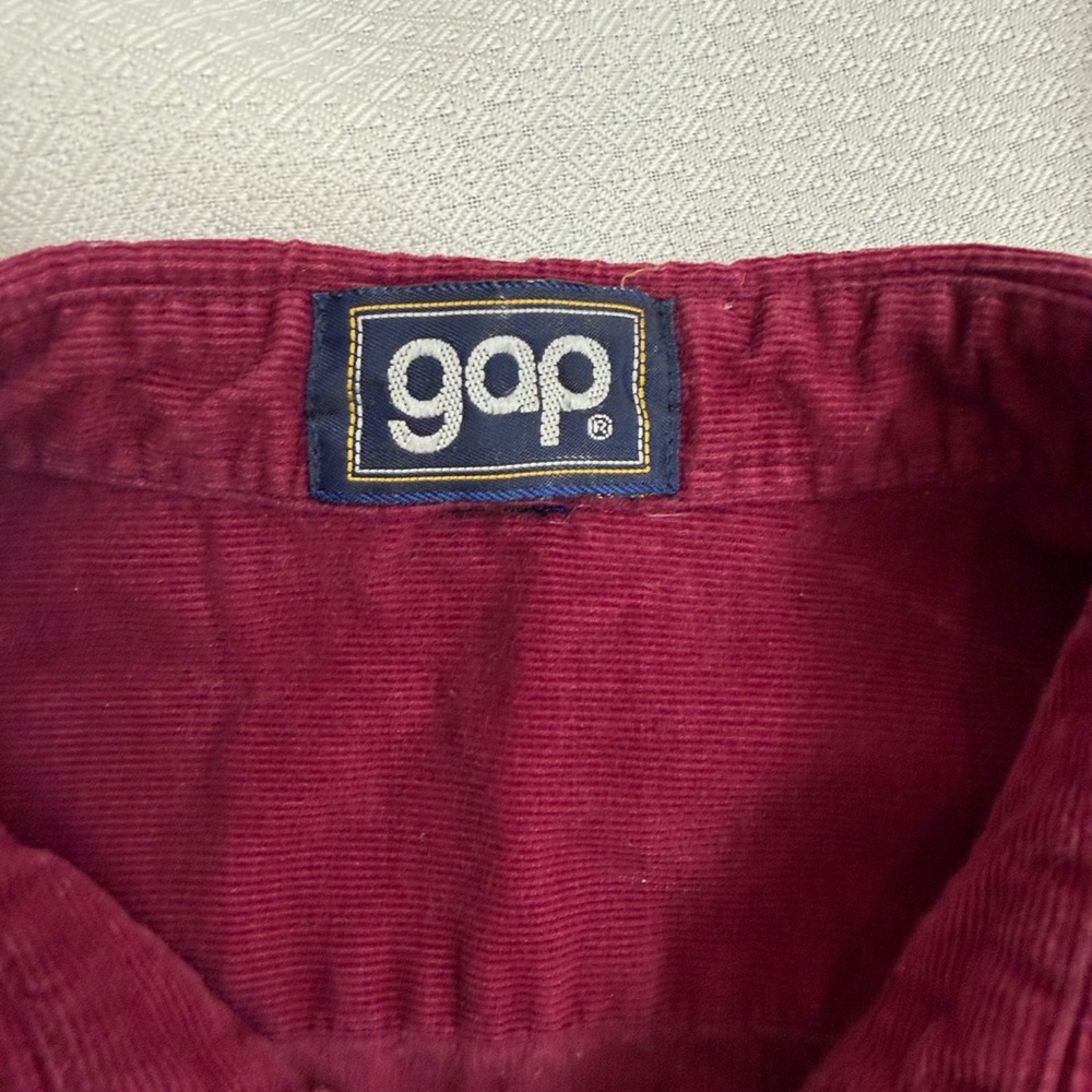 Vintage 1970s GAP Corduroy Red Heritage Workwear Button Down Men’s Small - Picture 2 of 5